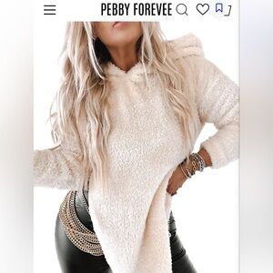 Pebby Forevee Sherpa Side Slit Hoodie sz S/M